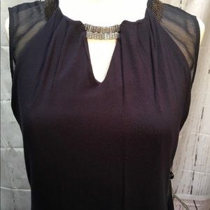 NWT ADRIANNA PAPELL METALLIC NECKLACE BLOUSE